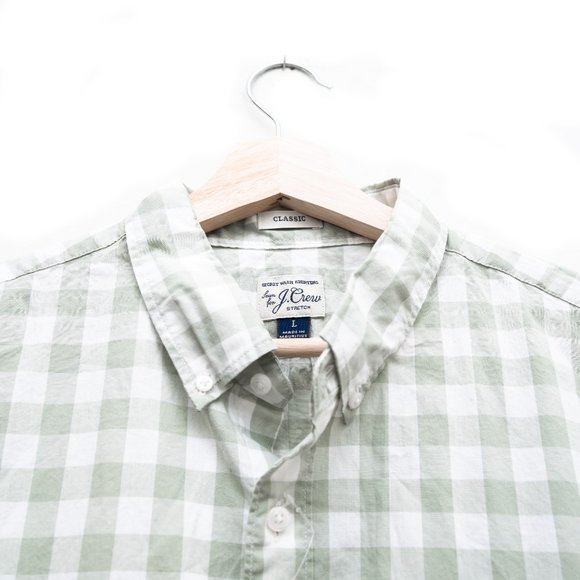 J Crew Checked Plaid Mint Long Sleeves Dress Shirt NWT - Picture 3 of 6